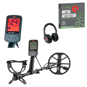 Minelab Equinox 700 metal detector with the green frog metal detecting control box cover