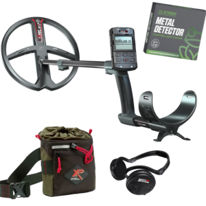 XP Deus II metal detector with the remote control and Green frog control box cover